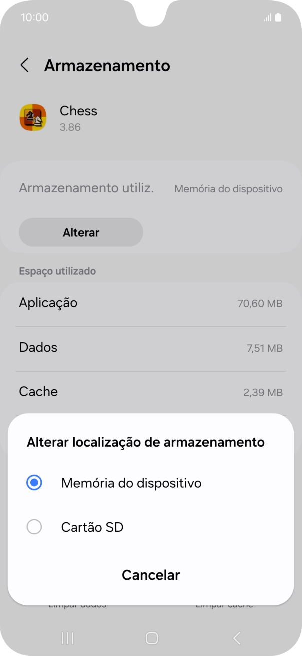 Prima o nome do cartão de memória.