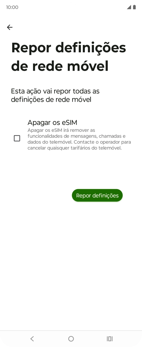 Prima Repor definições.