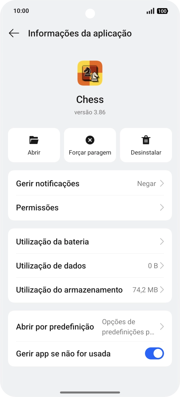 Prima Utilização do armazenamento.