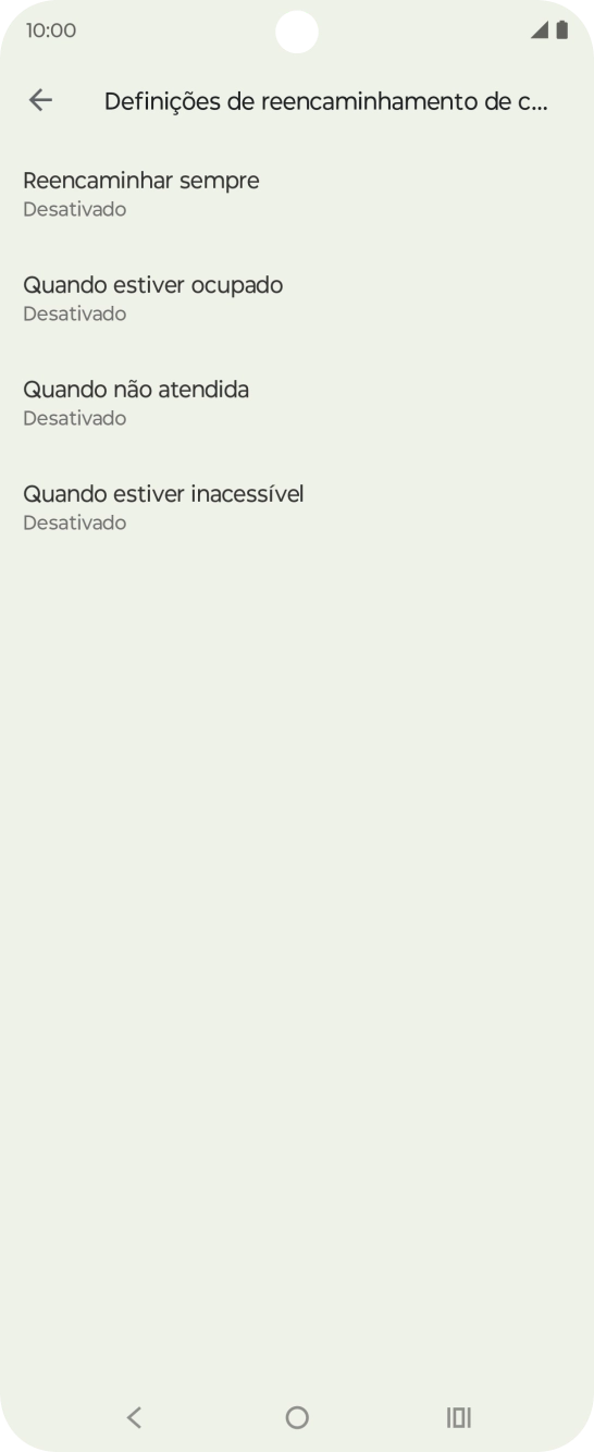 Prima o tipo de desvio pretendido.