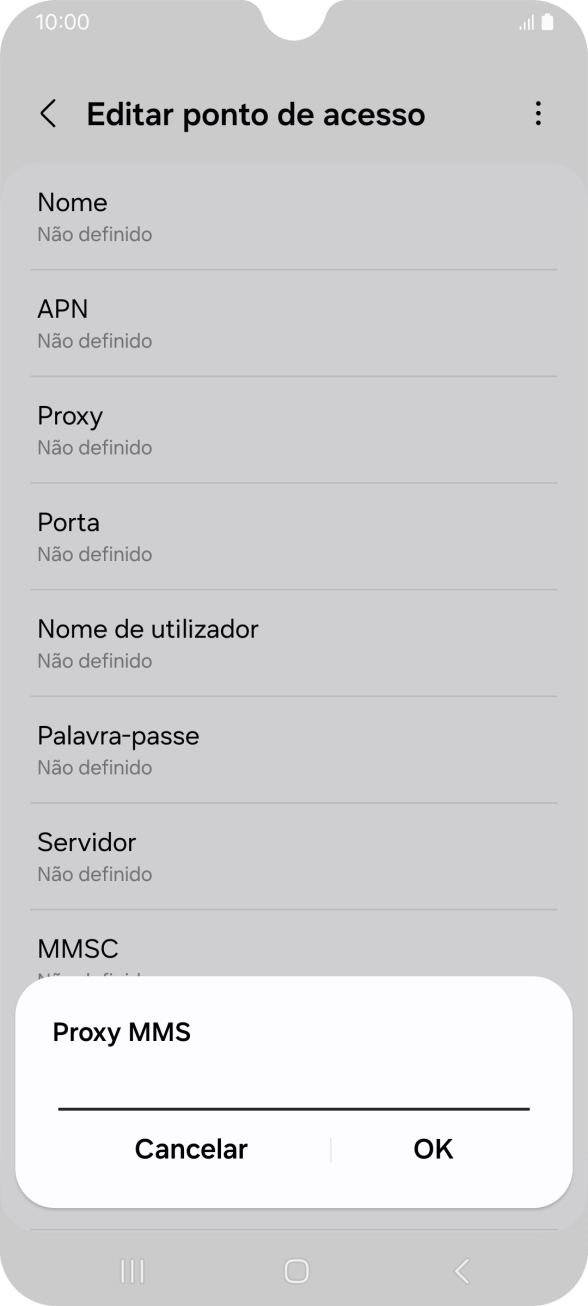 Introduza iproxy.vodafone.pt e prima OK.