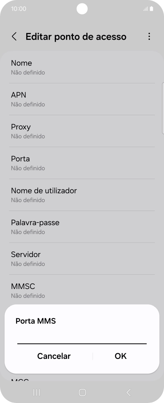 Introduza 80 e prima OK.