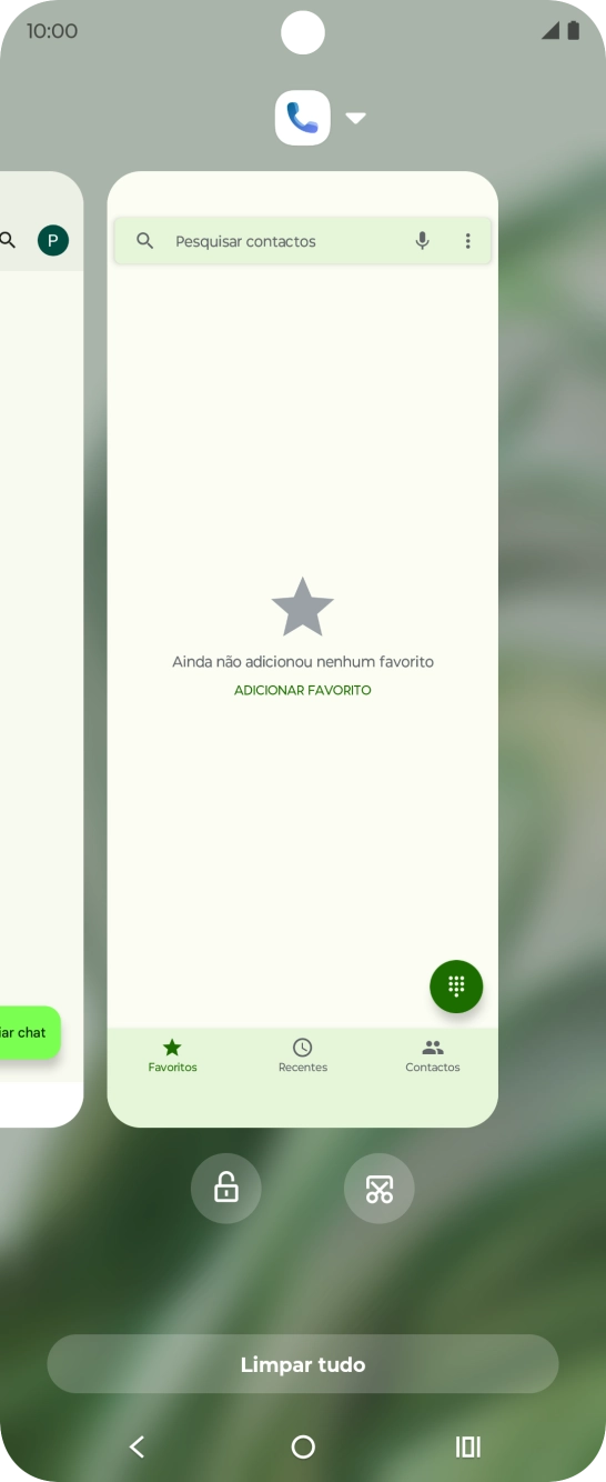 Para terminar uma aplicação em curso, deslize o dedo para cima na aplicação pretendida.