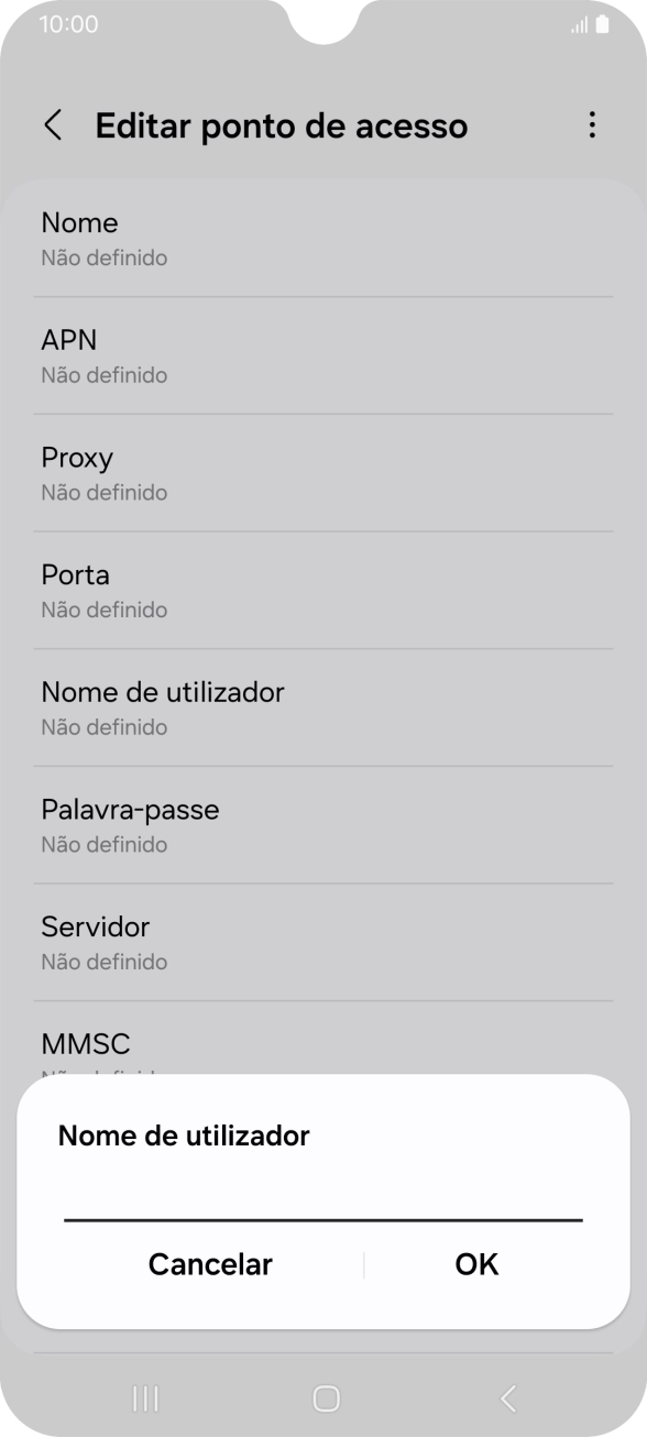 Introduza vodafone e prima OK.