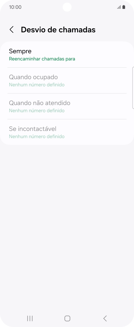 Prima o tipo de desvio pretendido.