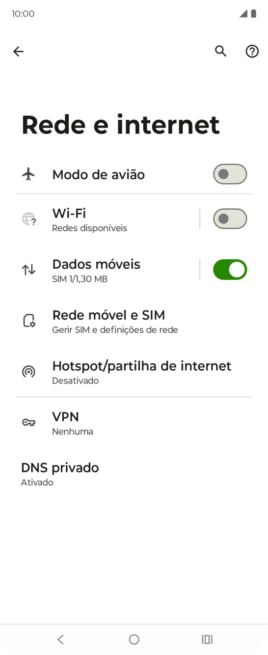 Prima Rede móvel e SIM.