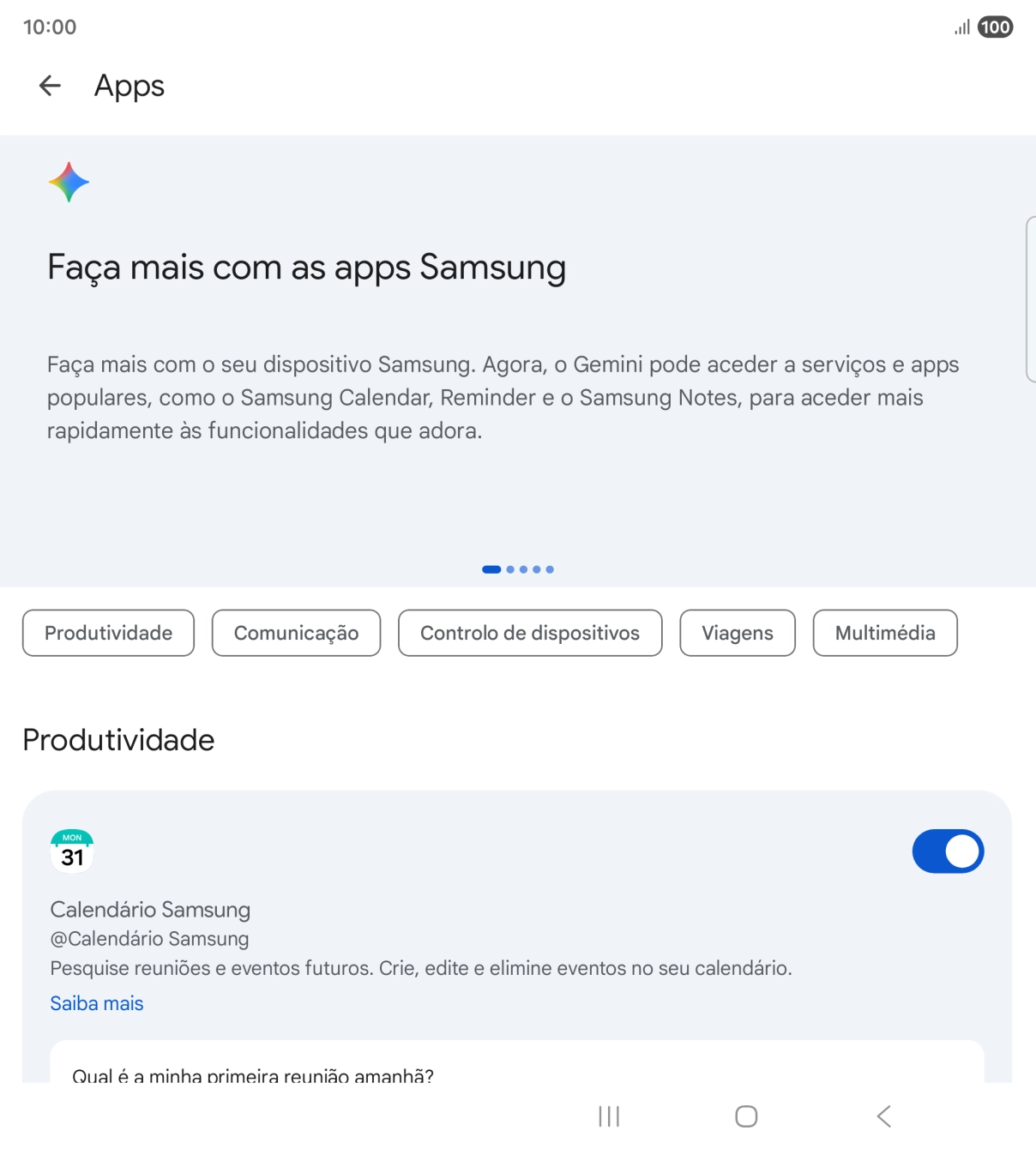 Prima o indicador junto à extensão pretendida para ativar a função.