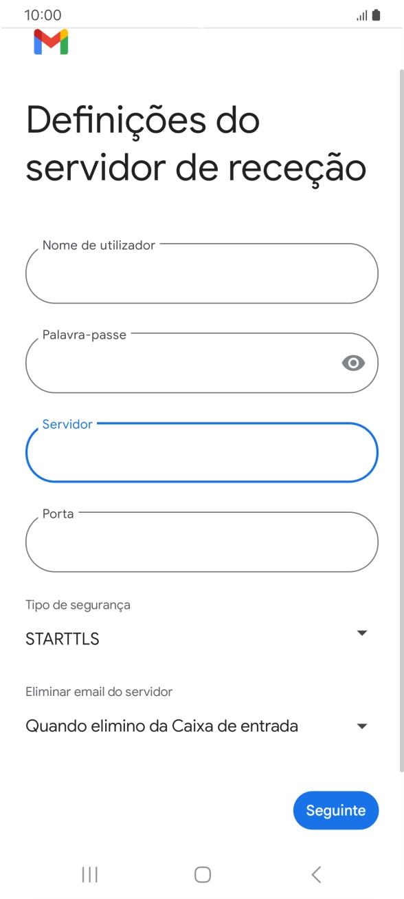 Prima Porta e insira 995.