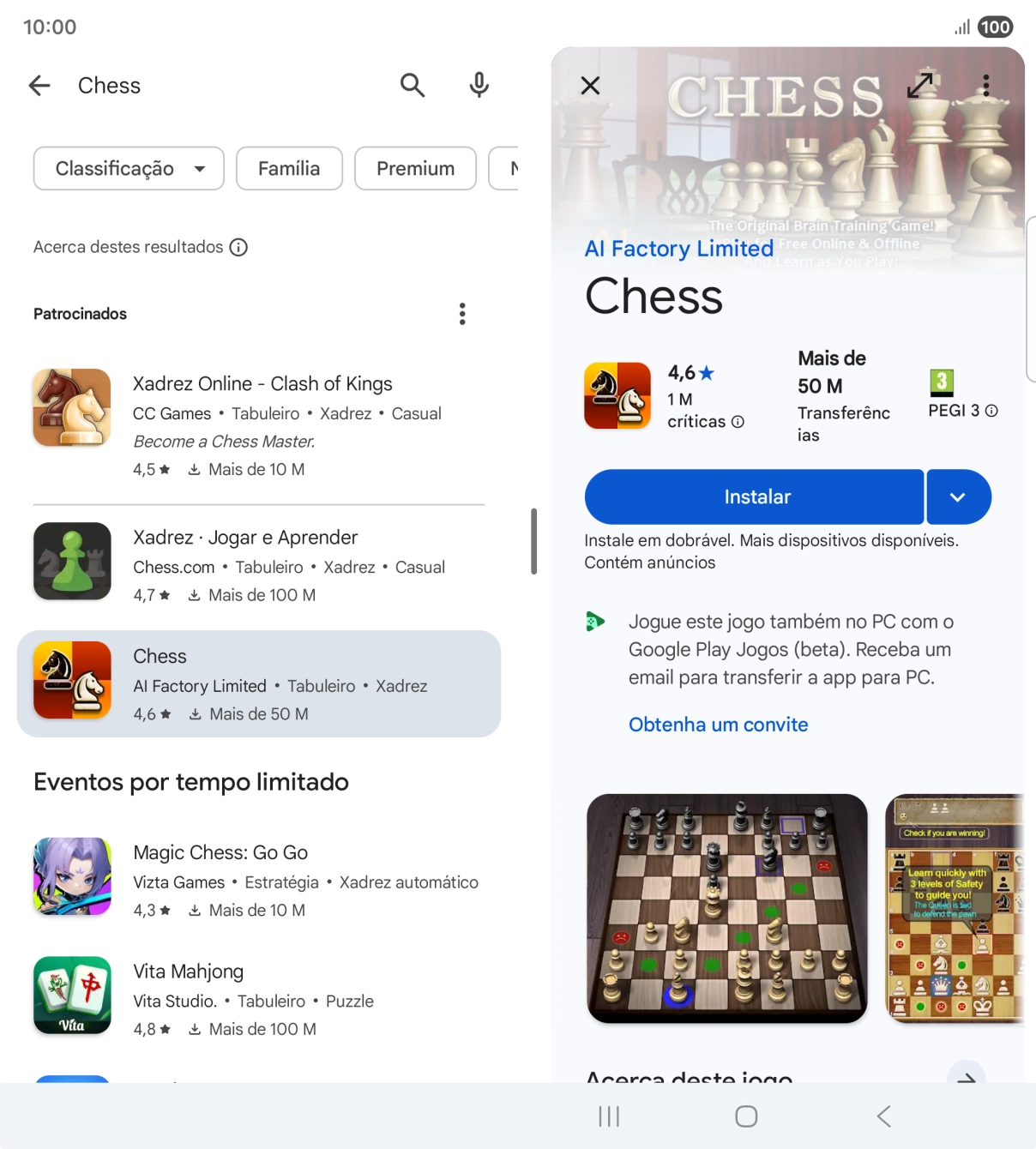 Prima Instalar e siga as indicações no ecrã para instalar a app.
