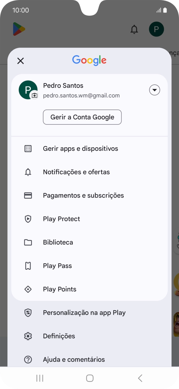 Prima Gerir apps e dispositivos.