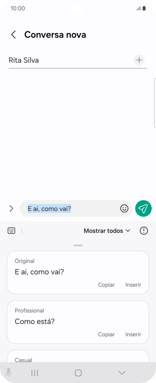 Prima a lista suspensa.