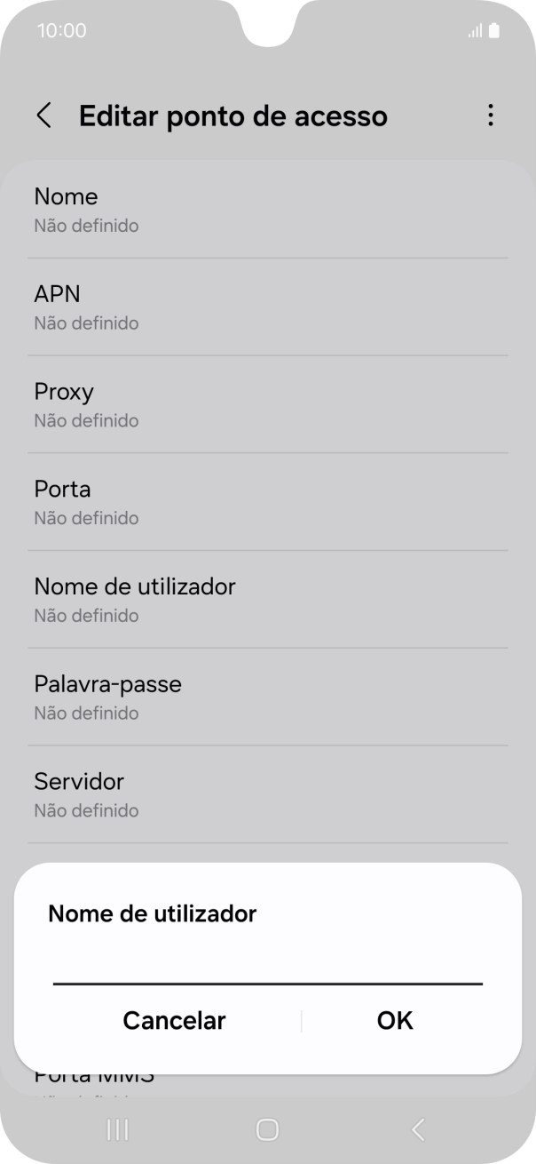 Introduza vodafone e prima OK.
