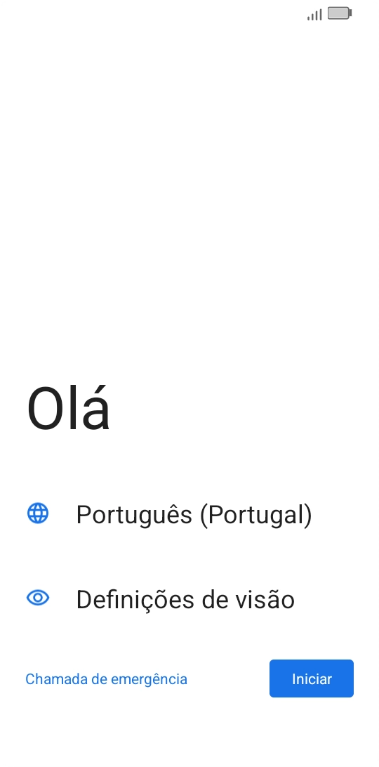 Prima o campo junto ao ícone de idioma.