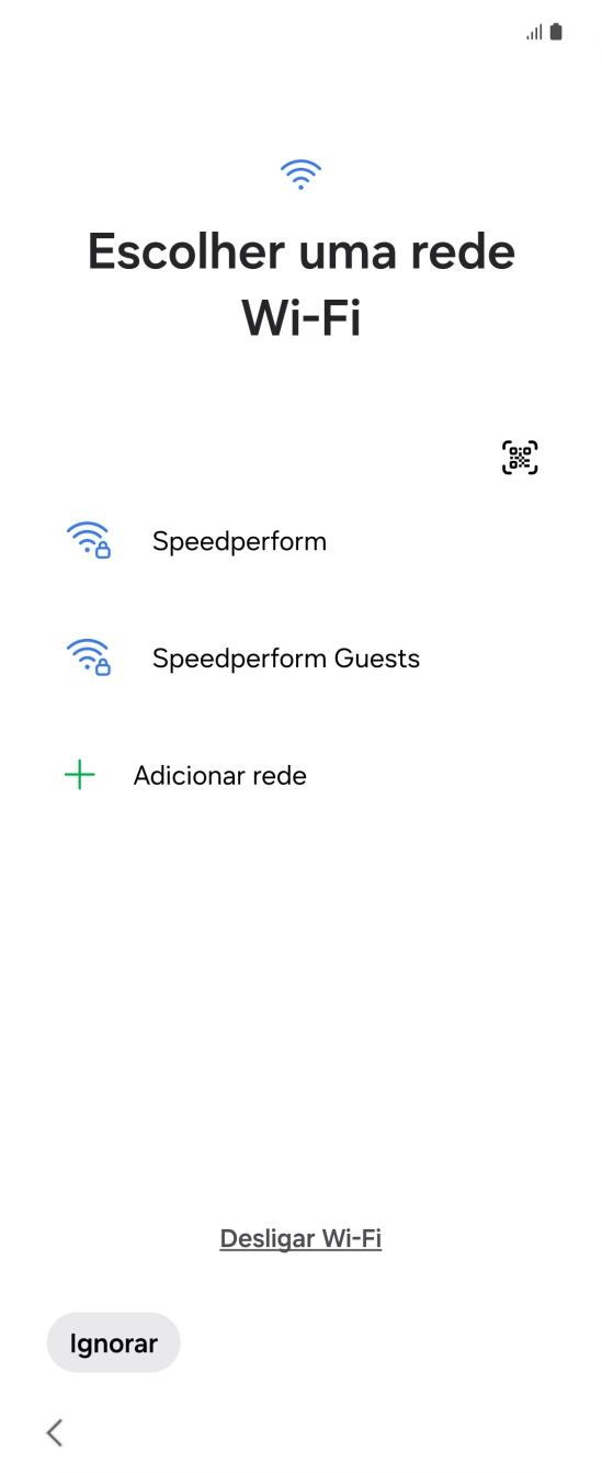 Prima a rede Wi-Fi pretendida.