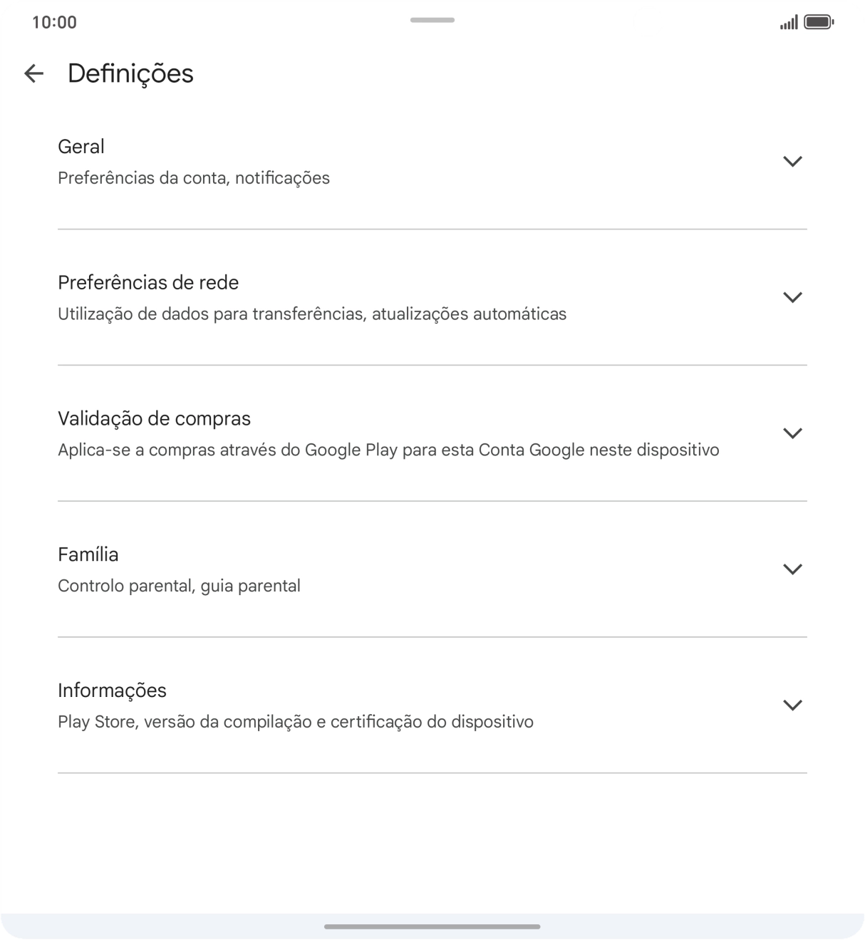 Prima Preferências de rede.
