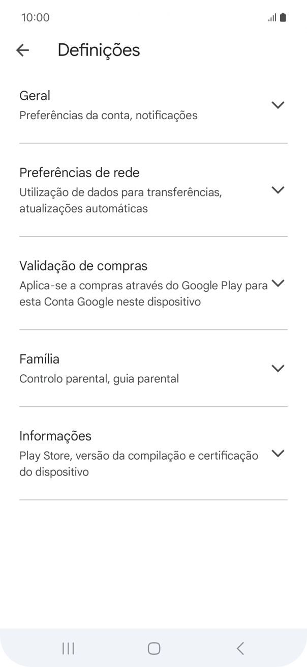 Prima Preferências de rede.