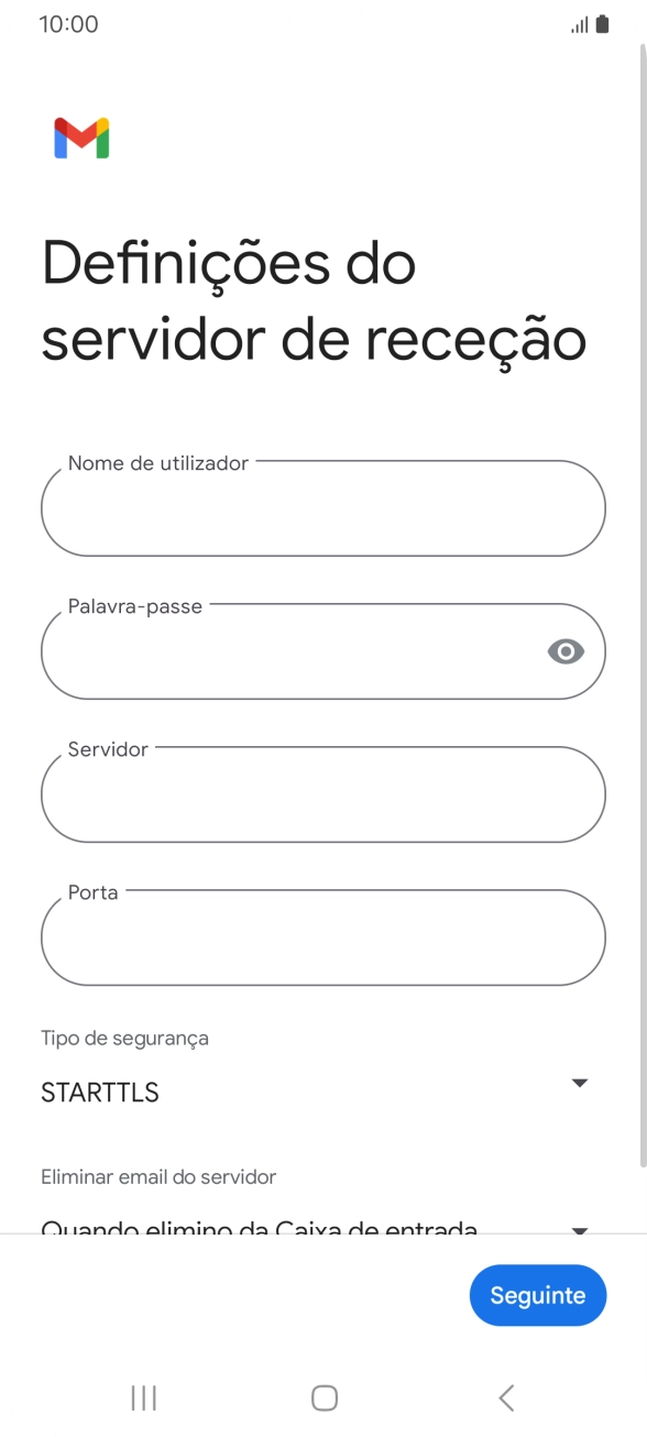 Prima Nome de utilizador e introduza o nome de utilizador da sua conta de e-mail na Vodafone.