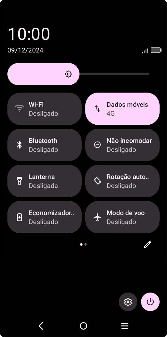 Prima o ícone de definições.