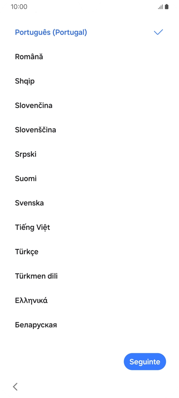 Prima o idioma pretendido.