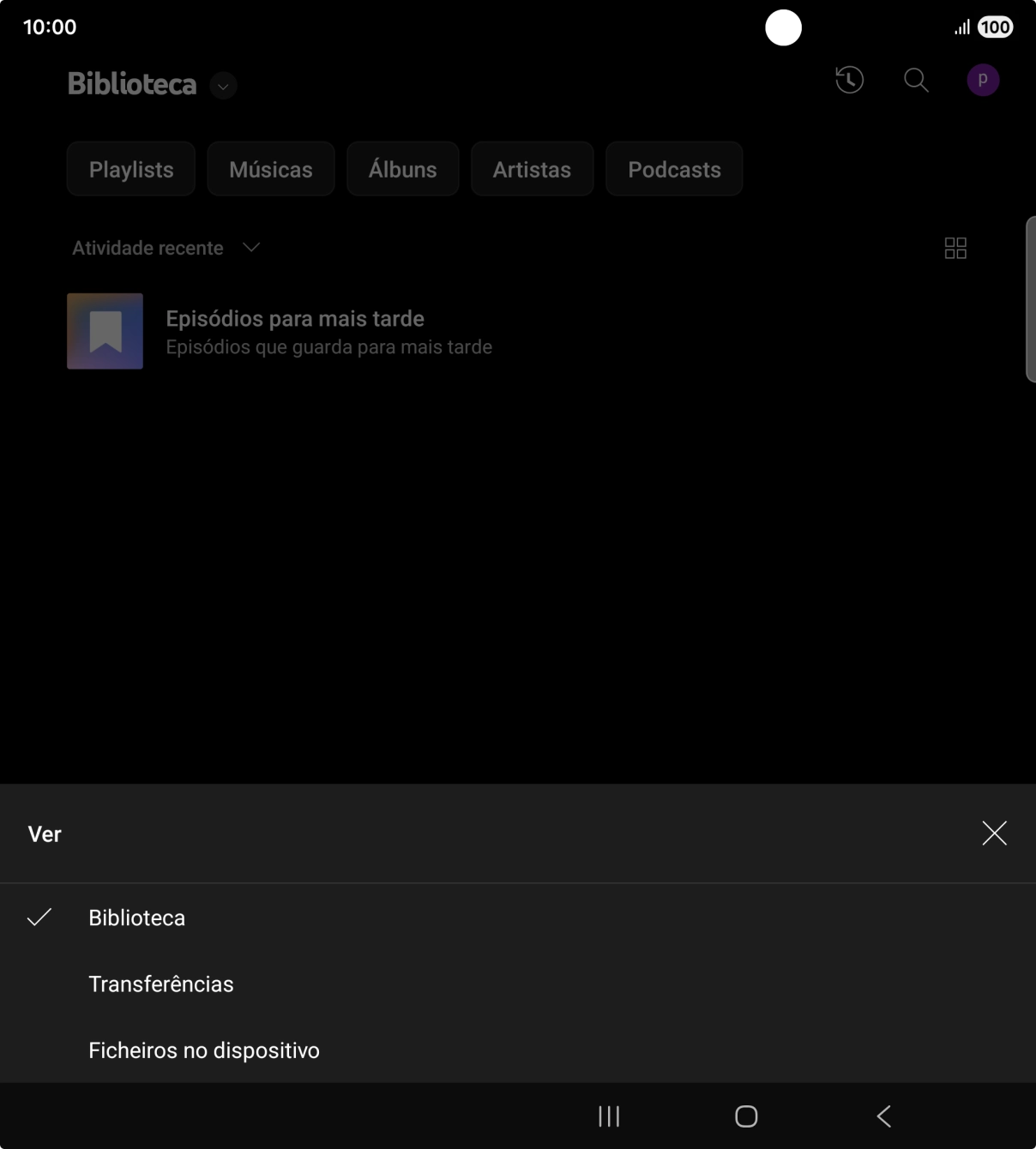 Prima a categoria pretendida e dirija-se ao ficheiro de música pretendido.