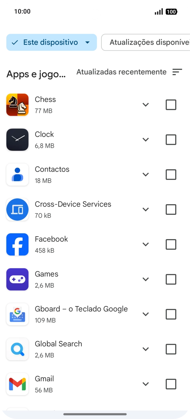 Prima a app pretendida.