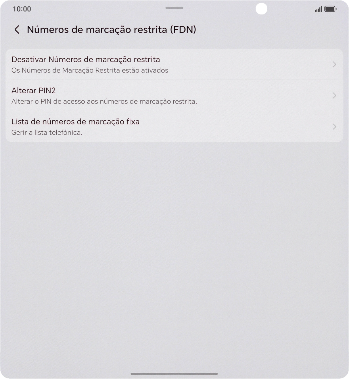 Prima Desativar Números de marcação restrita.