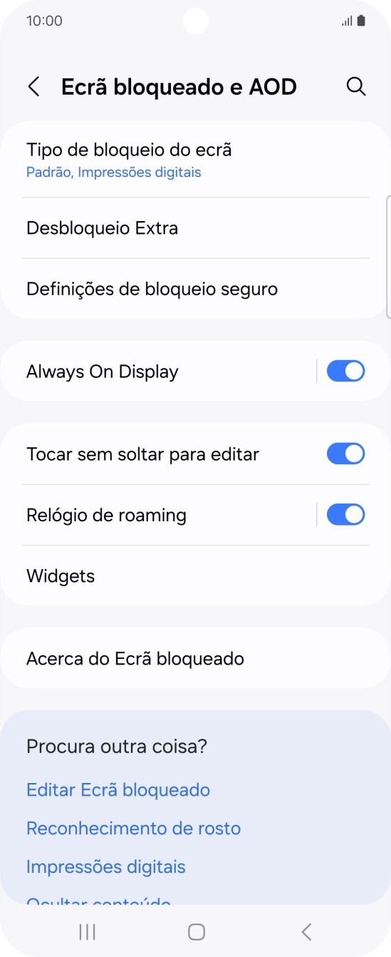 Prima Tipo de bloqueio do ecrã e introduza o código adicional de bloqueio do telefone que criou anteriormente.