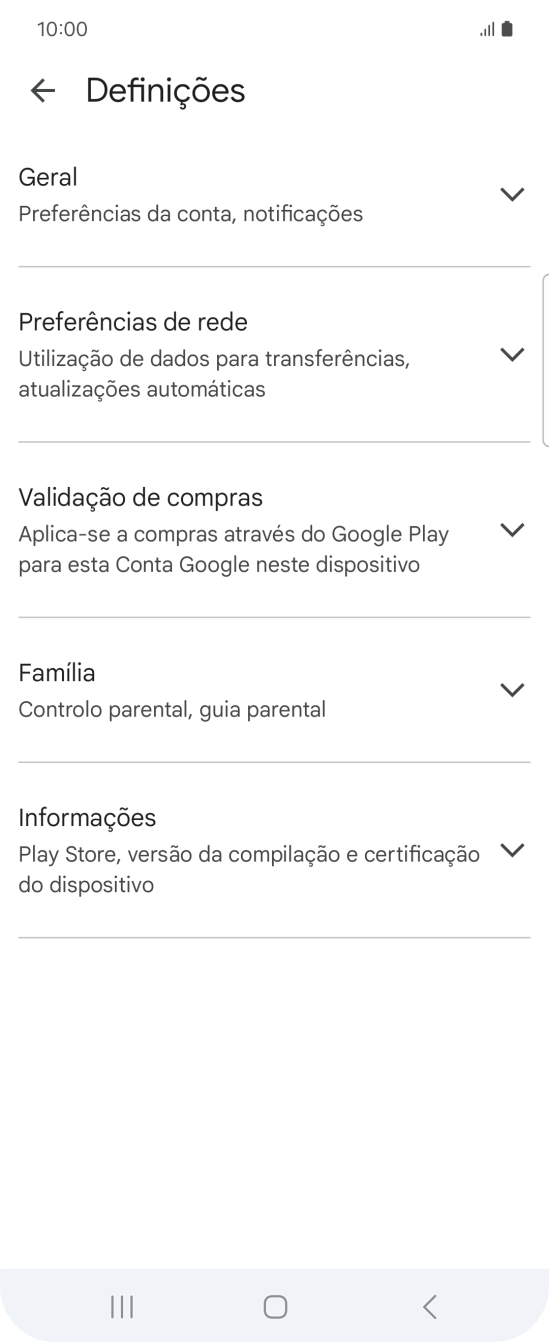 Prima Preferências de rede.
