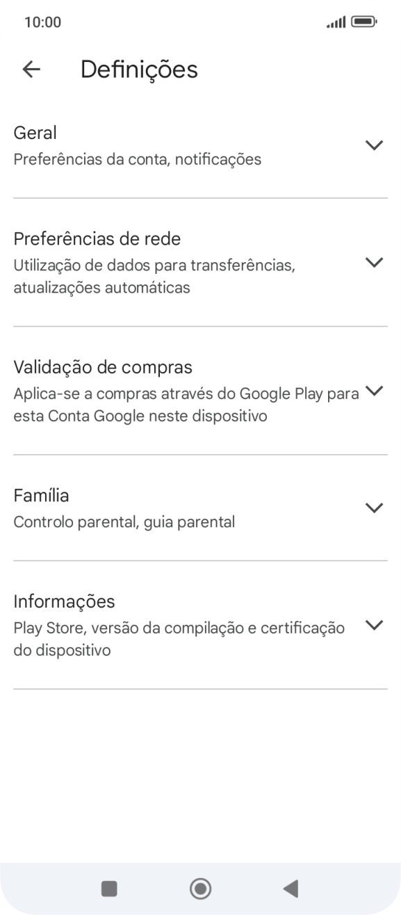 Prima Preferências de rede.