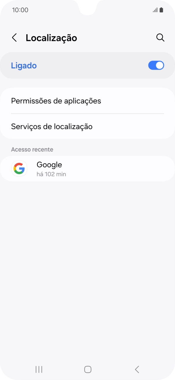 Prima Permissões de aplicações.