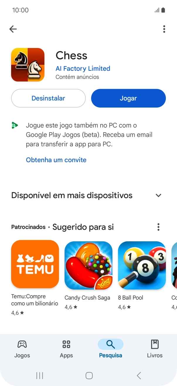 Prima a tecla de início para terminar e voltar ao ecrã inicial.