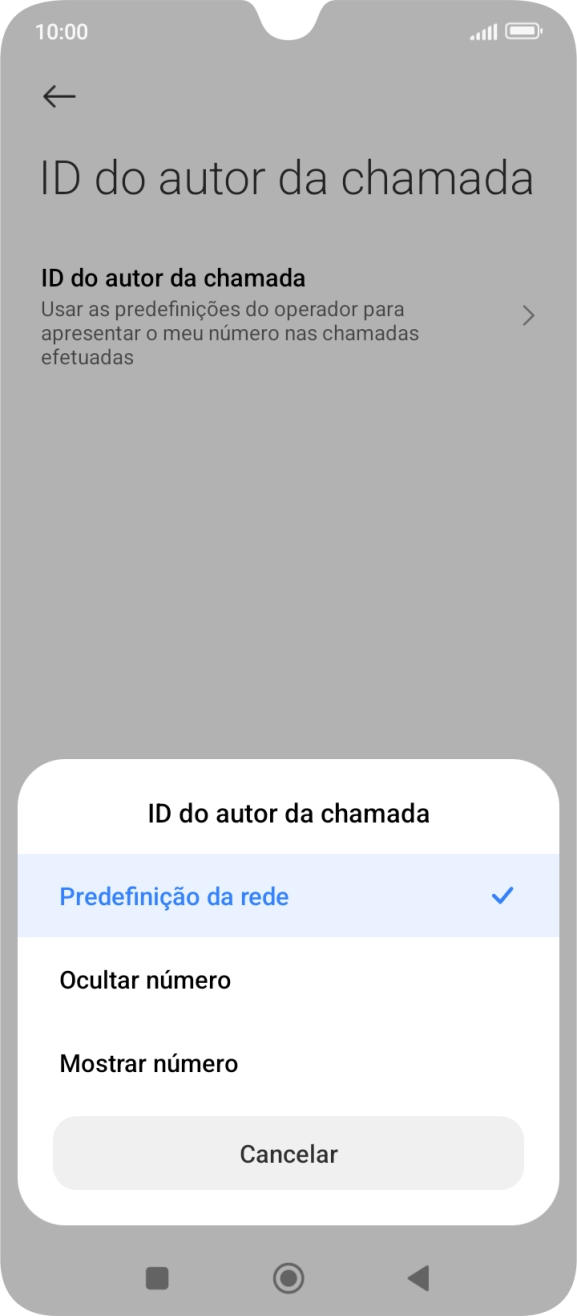 Prima Mostrar número para ativar a visualização do seu número.