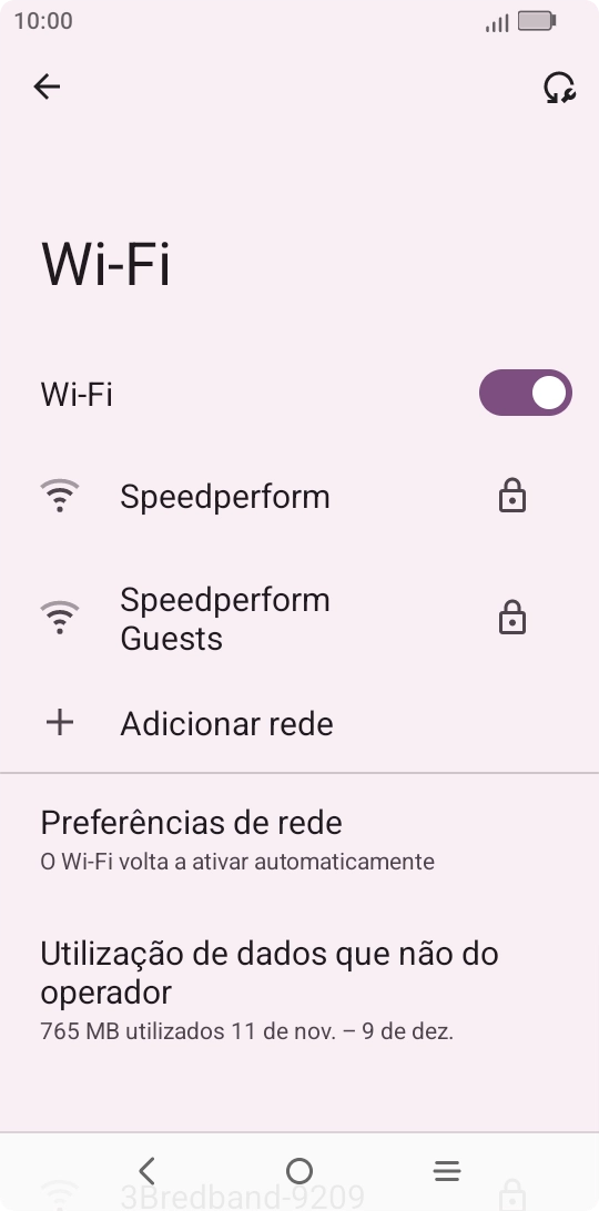 Prima a rede Wi-Fi pretendida.