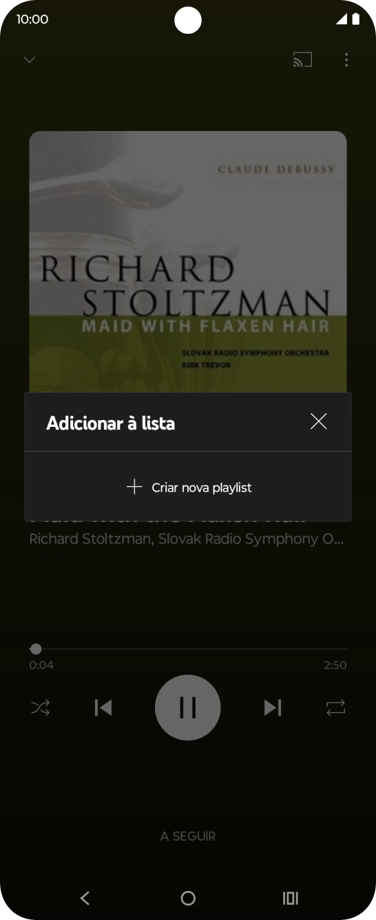 Prima Criar nova playlist.