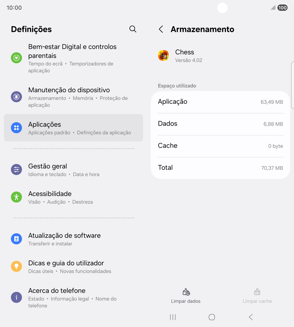 Prima a tecla de início para terminar e voltar ao ecrã inicial.