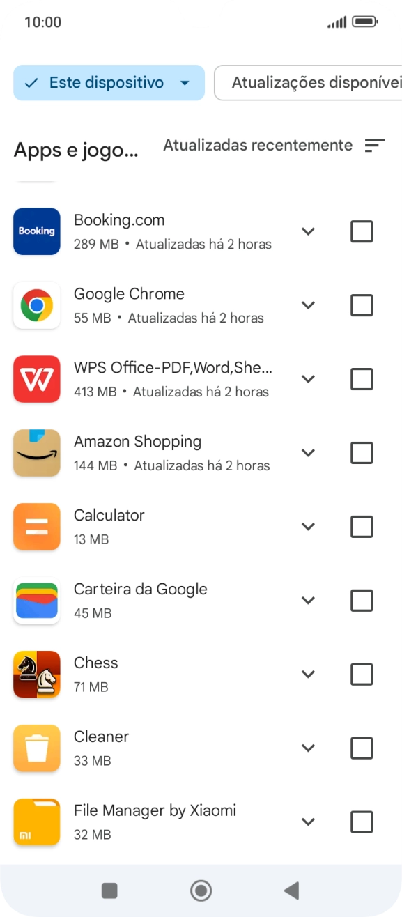 Prima a app pretendida.
