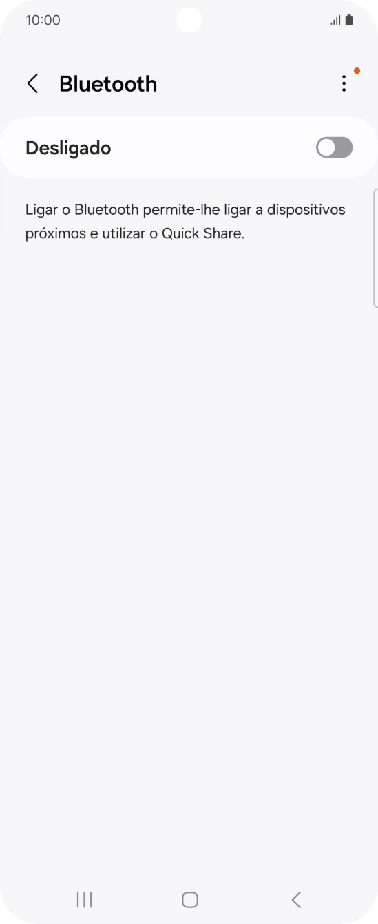 Prima o indicador para ativar a função.