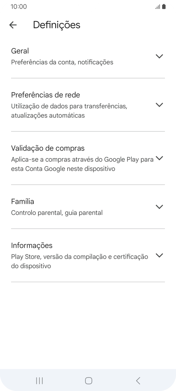 Prima Preferências de rede.
