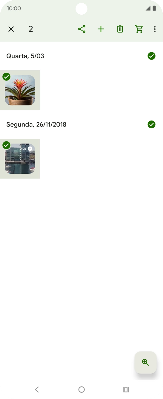 Prima o ícone para partilhar.