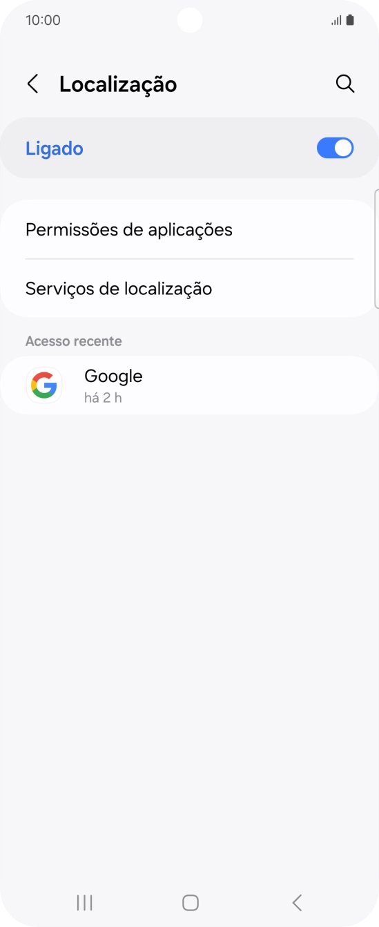 Prima Permissões de aplicações.