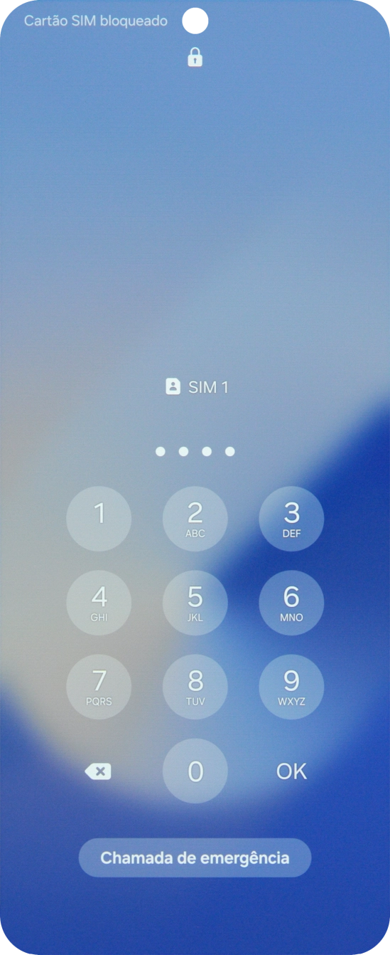 Se solicitado, deve introduzir o código PIN e premir OK.