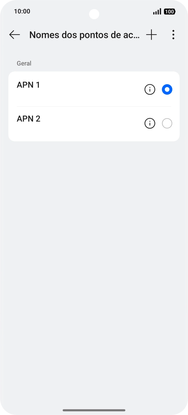 Prima o campo junto à ligação de dados para a ativar.