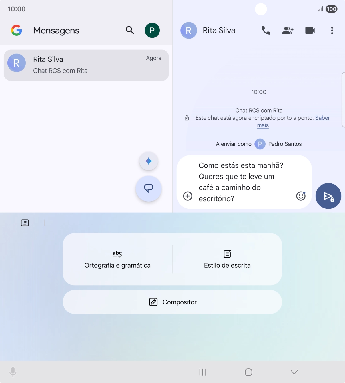Para alterar o estilo de escrita do seu texto, prima em Estilo de escrita e siga as indicações no ecrã, para utilizar a função.