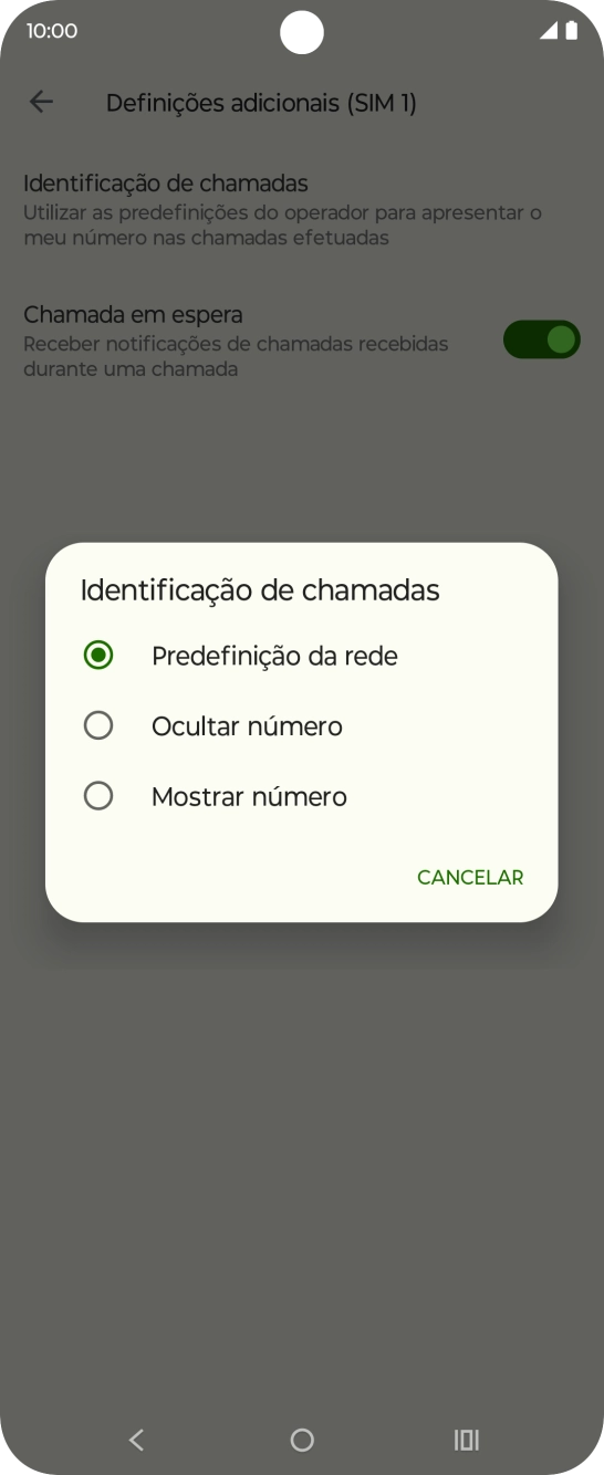 Prima Mostrar número para ativar a visualização do seu número.