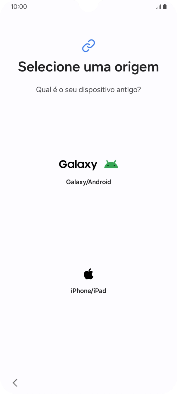 Prima a definição pretendida e siga as indicações no ecrã para transferir conteúdo de outro telefone.