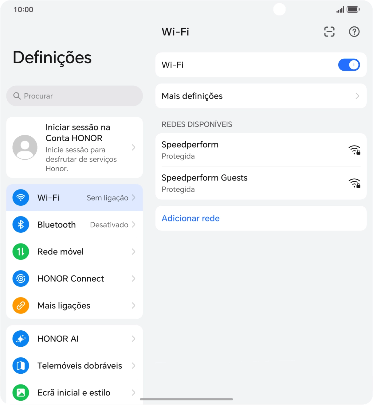 Prima a rede Wi-Fi pretendida.