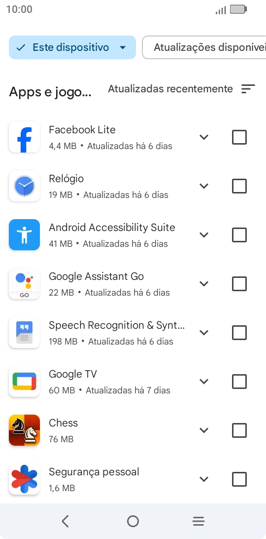 Prima a app pretendida.