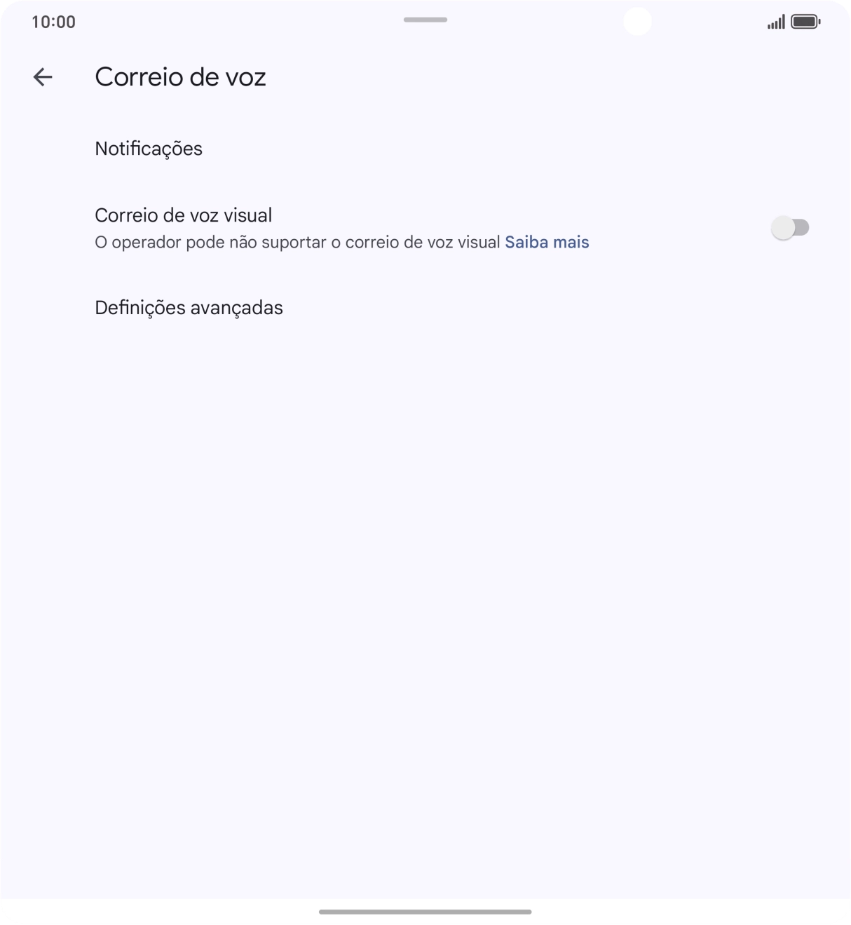 Prima Definições avançadas.