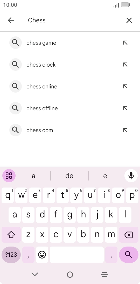 Introduza o nome ou categoria da app pretendida e prima o ícone para pesquisar.