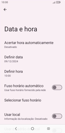 Prima Acertar hora automaticamente.